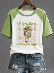 Women's Christian Mahjong Print Casual T-Shirt