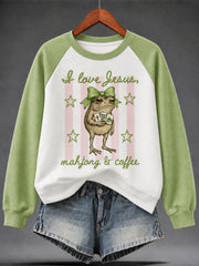 Women's Christian Mahjong Printed Casual Sweatshirt