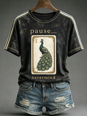 Women's Casual Mahjong-Print T-Shirts