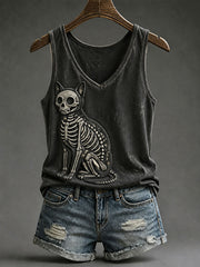 Women’s Gothic Cat V-Neck Vests