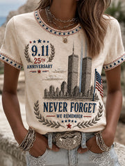 Women's 9.11 25th Anniversary Never Forget Short-sleeved T-shirt