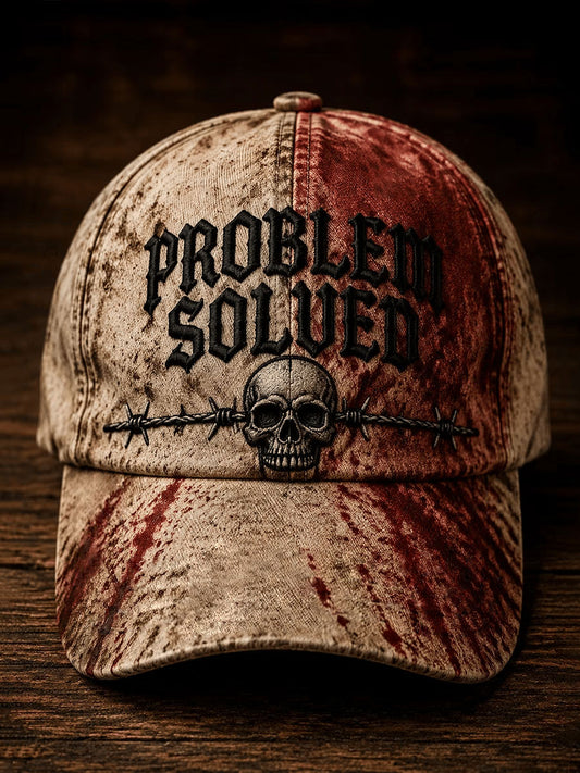 "Problem Solved"Halloween Bloody Gothic Fun Casual Unisex Hat