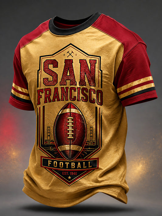 Men's Football Gameday Gift For Football Fans Casual Tee