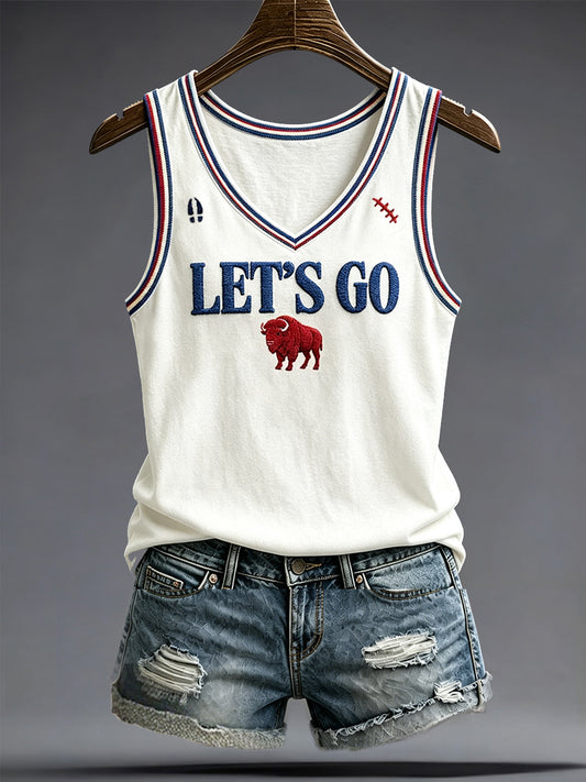 Women's Football Lover Bulls BUF Art Printed Tank Tops