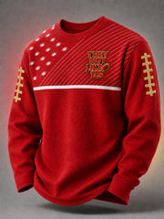 Men's Football Gameday Gift For Football Fans Casual Waffle Long Sleeve T-Shirt