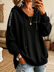 Women's GOD IS GOOD Printed Casual Hoodie