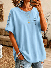 Women's FAITH OVER FEAR Printed Casual T-shirt