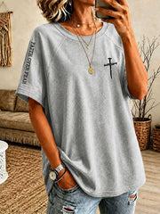 Women's FAITH OVER FEAR Printed Casual T-shirt