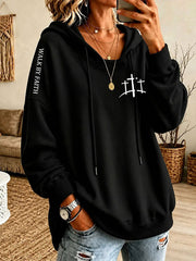 Women's 'WALK BY FAITH' Printed Casual Hoodie