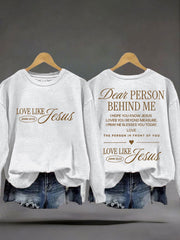 Women's 'Love Like Jesus' Printed Casual Sweatshirt