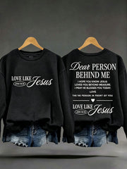 Women's 'Love Like Jesus' Printed Casual Sweatshirt