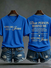 Women's Love Like Jesus Printed Casual T-Shirt