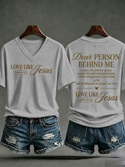 Women's Love Like Jesus Printed Casual T-Shirt