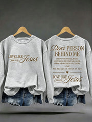 Women's 'Love Like Jesus' Printed Casual Sweatshirt