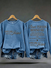 Women's 'Love Like Jesus' Printed Casual Sweatshirt