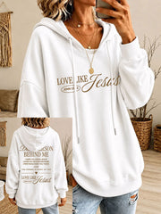 Women’s 'Love Like Jesus' Printed Casual Hoodie