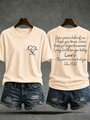 Women's Love Like Jesus Printed Casual T-Shirt