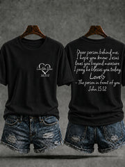 Women's Love Like Jesus Printed Casual T-Shirt