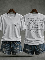 Women's Love Like Jesus Printed Casual T-Shirt