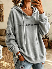 Women’s 'Love Like Jesus' Printed Casual Hoodie