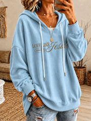 Women’s 'Love Like Jesus' Printed Casual Hoodie