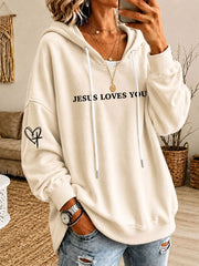 Women’s 'Love Like Jesus' Printed Casual Hoodie