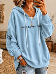 Women’s 'Love Like Jesus' Printed Casual Hoodie