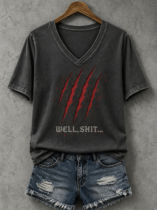 Women's Well Shit Bloodstain T-Shirt