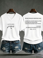 Women's 'Love like Jesus' Printed Casual T-Shirt