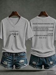 Women's 'Love like Jesus' Printed Casual T-Shirt