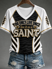 Women's V-neck off-shoulder short-sleeved T-shirt