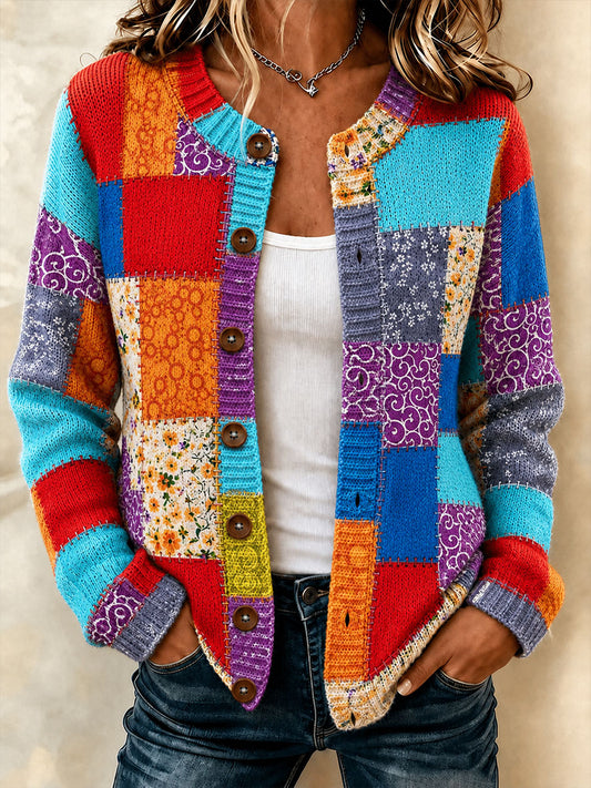 Women's Patchwork Cardigan