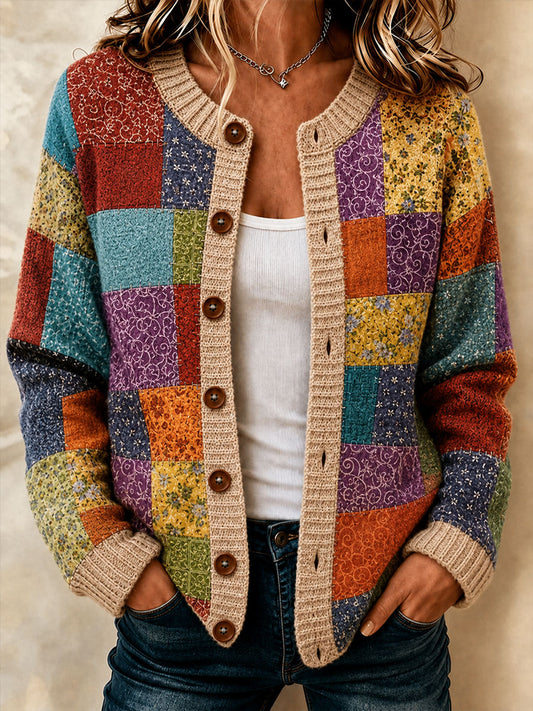 Women's Patchwork Cardigan