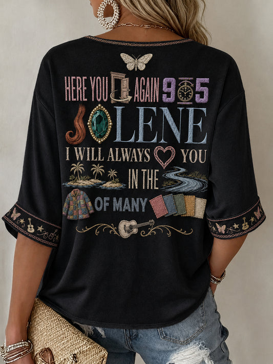 Women's Rip Country Music Lover Queen of Country Printed T-shirt