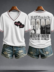Women's Rip Country Music Lover Queen of Country Printed T-shirt