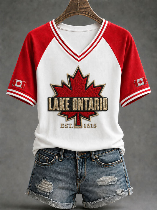 Women's Lake Ontario Printed Casual T-Shirt
