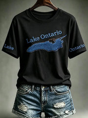 Women's Lake Ontario Printed Casual T-Shirt