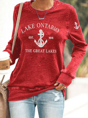 Women’s Lake Ontario Printed Casual Sweatshirt