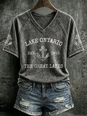 Women's Lake Ontario Printed Casual T-Shirt