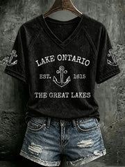 Women's Lake Ontario Printed Casual T-Shirt
