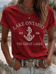 Women's Lake Ontario Printed Casual T-Shirt