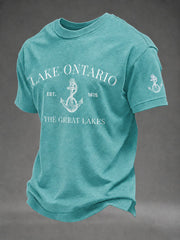 Men's Lake Ontario Printed Casual T-Shirt