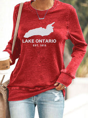 Women’s Lake Ontario Printed Casual Sweatshirt