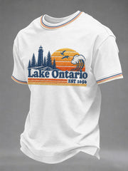 Men's Lake Ontario Printed Casual T-Shirt