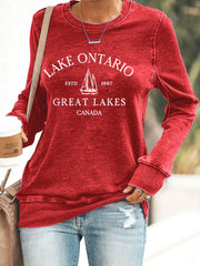 Women’s Lake Ontario Printed Casual Sweatshirt