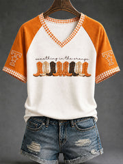 Women's Game Day Football Print Casual T-shirt