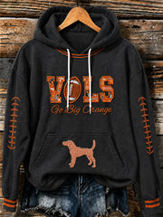 Women's Game Day Football Print Casual Hoodie