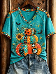 Women's Halloween Pumpkin short-sleeved T-shirt