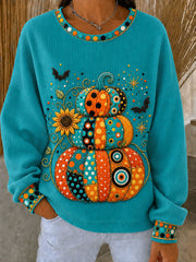 Women's Halloween pumpkin Round-Neck Sweatshirt
