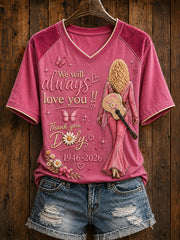 Women's Country Music Lover We Will Always Love U Printed T-Shirt